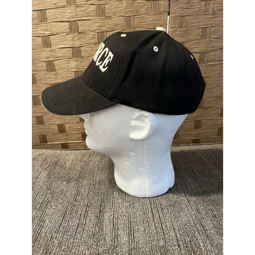 Air Force Black Hat Baseball Cap City Hunter Brand Hook & Loop Adjustable One Sz